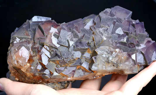 1257g Natural Phantom Window Purple Fluorite CRYSTAL CLUSTER Mineral Specimen