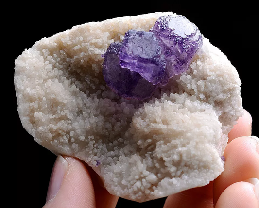 75g NATURAL RARE PURPLE CUBIC FLUORITE CRYSTAL MINERAL SPECIMEN/China