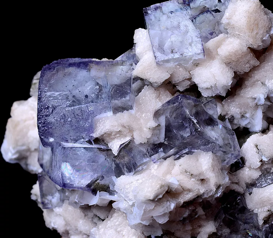 156.20gRARE! NATURAL PURPLE CUBIC FLUORITE & CALCITE SYMBIOTIC MINERAL SPECIMEN