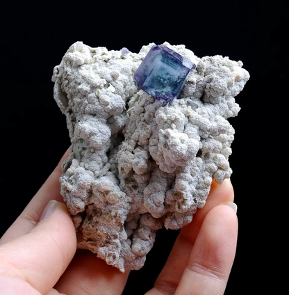 124g Natural Phantom Purple Cube Fluorite Mineral Specimen/ Yaogangxian  China