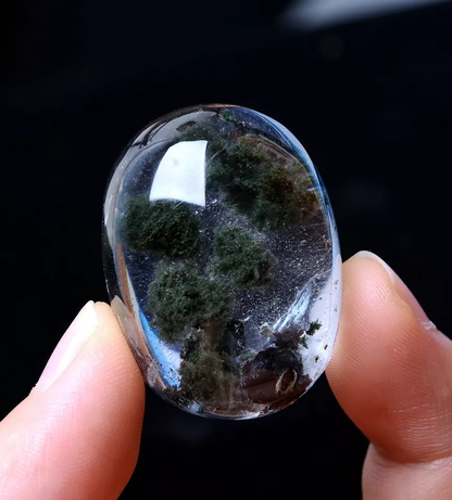 Natural Clear Green Phantom Ghost Quartz Crystal Pendant Healing Jewelry 25.57g