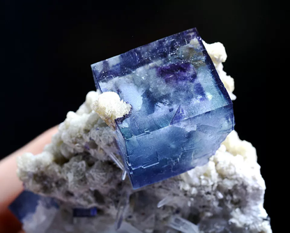 202g Natural Blue and White Porcelain Fluorite Mineral Specimen/YaoGang  Xian