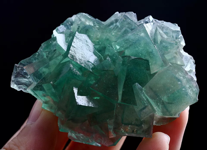 86g Natural Clear Phantom Window Green Fluorite CLUSTER Mineral Specimen/ China