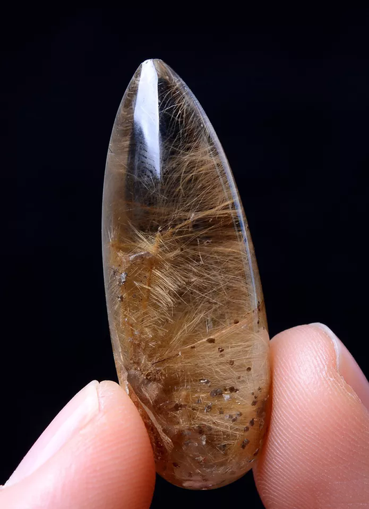 38.20ct Natural Gold Rutilated Quartz Crystal Woman Cure Powerful Pendant