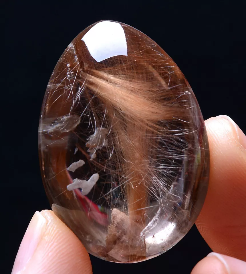 104.66ct Natural  Gold Rutilated Quartz Crystal Woman Cure Powerful Pendant