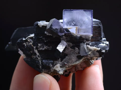 99gNatural Purple Fluorite Wolframite Arsenopyrite Mineral Specimen/Yaogangxian