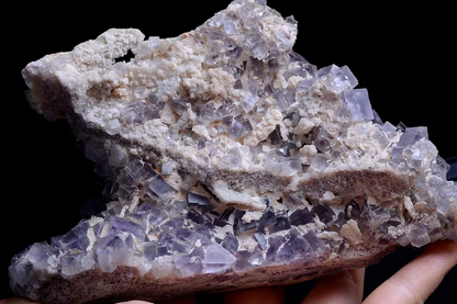 855g TRANSPARENT PHANTOM PURPLE FLUORITE CRYSTAL MINERAL SPECIMEN/ YaoGangXian