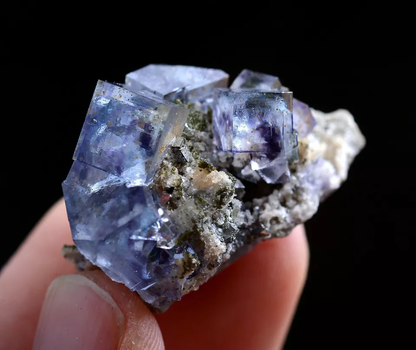 20g Natural Purple Blue Fluorite & Arsenopyrite Mineral Specimen/Yaogang  xian