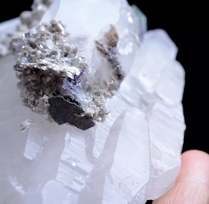 582gNatural Purple Fluorite &Arsenopyrite Crystal Mineral Specimen/Yaogangxian