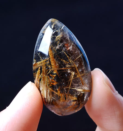 73.20ct Natural Gold Rutilated Quartz Crystal Woman Cure Powerful Pendant