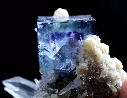 202g Natural Blue and White Porcelain Fluorite Mineral Specimen/YaoGang  Xian