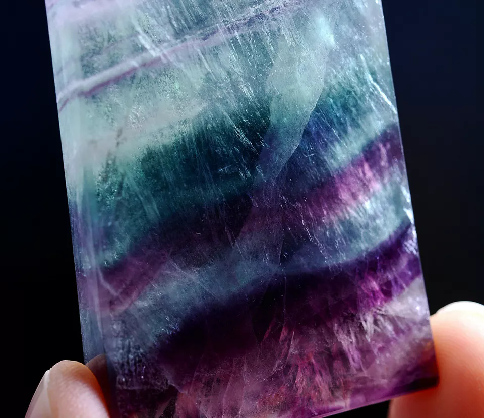 43.5g Natural Rare Variety healing  Gem Rainbow Fluorite Men & Women Pendant