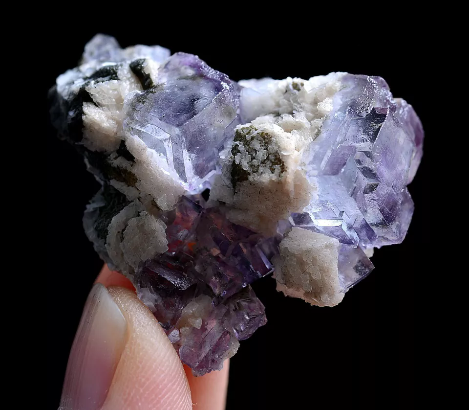 14.1g Natural Purple Fluorite & Calcite Mineral Specimen/Yaogangxian/ China