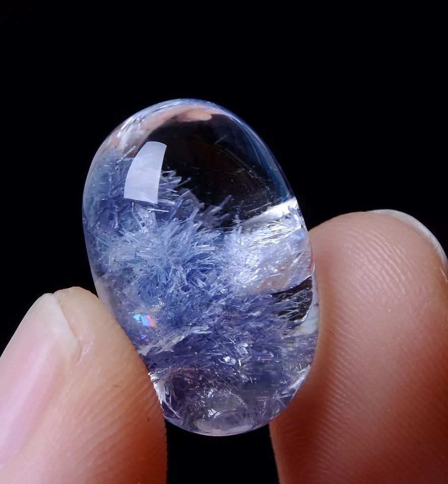 RARE! NATURAL CLEAR GEM GRADE BLUE DUMORTIERITE CRYSTAL PENDANT SPECIMEN  3.6g