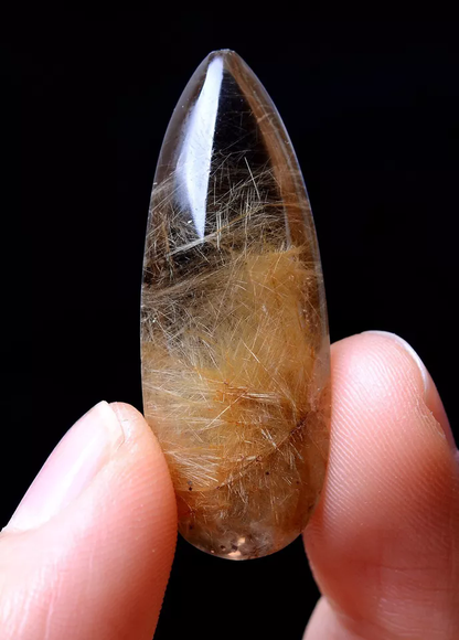 38.20ct Natural Gold Rutilated Quartz Crystal Woman Cure Powerful Pendant