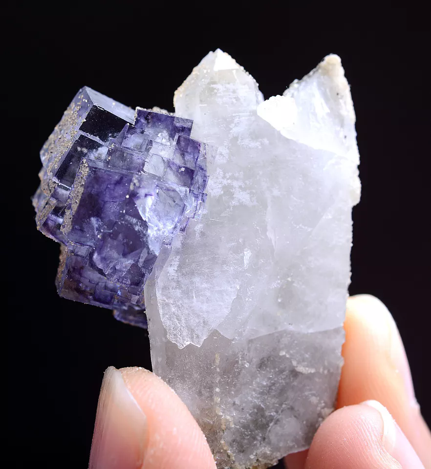 14.8g Natural Phantom Purple FLUORITE Pyrite Mineral Specimen/Yaogangxian China