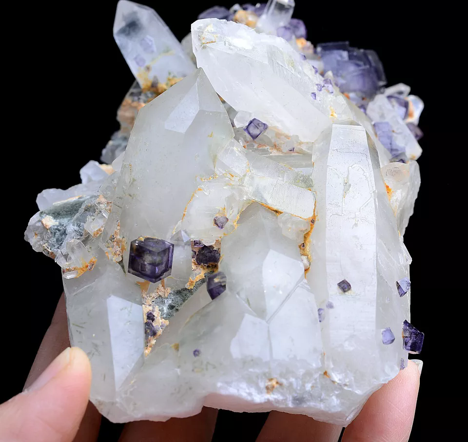 583g Natural Window Purple Fluorite & Crystal Mineral Specimen/Yaogang xian