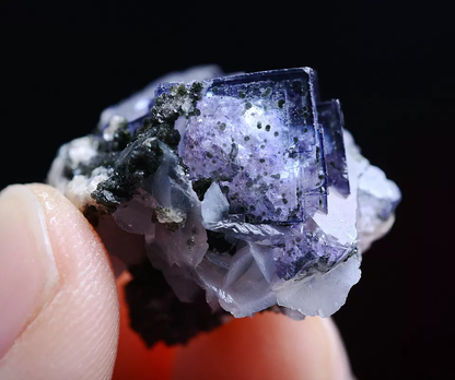 7.7g Natural Phantom Purple FLUORITE Calcite Mineral Specimen/Yaogangxian China