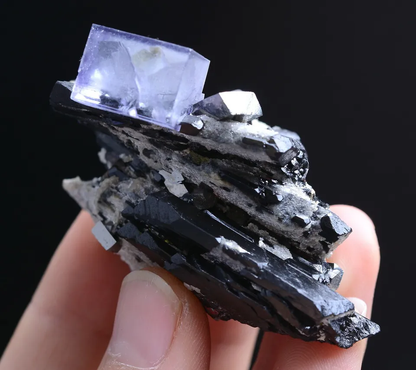 99gNatural Purple Fluorite Wolframite Arsenopyrite Mineral Specimen/Yaogangxian