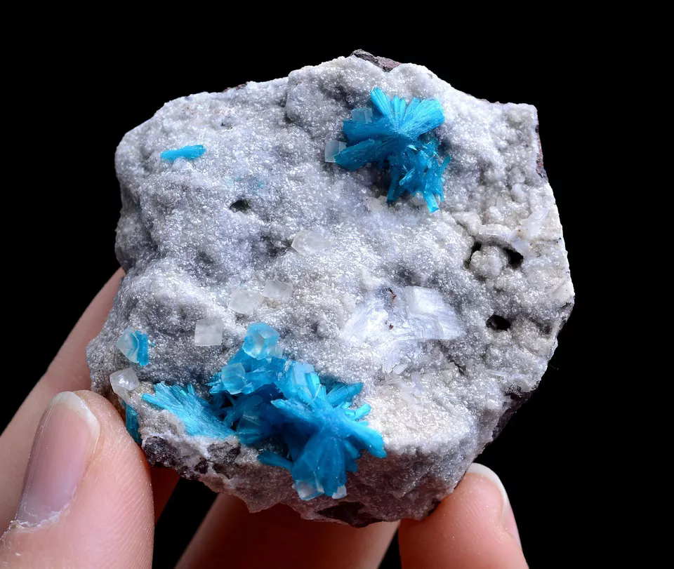 40.1g Natural CAVANSITE & ZEOLITE & Calcite Symbiotic Mineral Specimen/ India