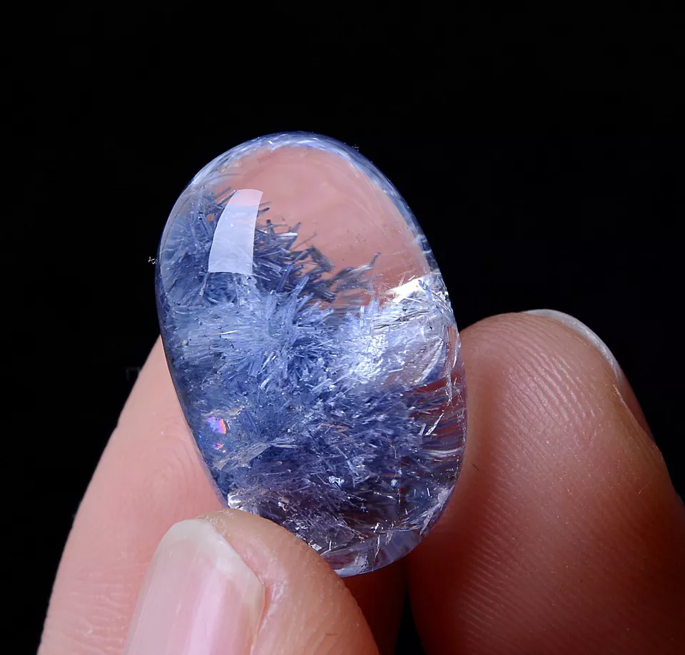 RARE! NATURAL CLEAR GEM GRADE BLUE DUMORTIERITE CRYSTAL PENDANT SPECIMEN  3.6g