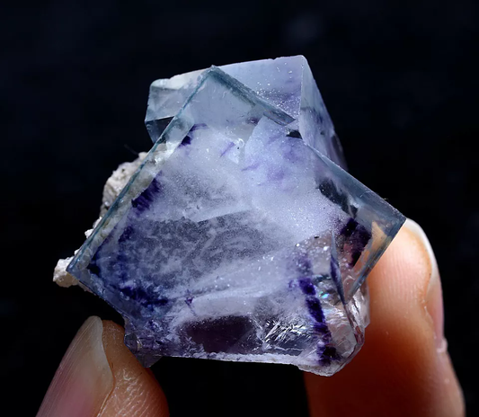 18gNatural Phantom Window Purple Fluorite Crystal Mineral Specimen/ Yaogangxian