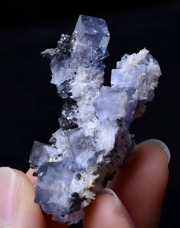 25.42g NATURAL PURPLE FLUORITE & ARSENOPYRITE SYMBIOTIC MINERAL SPECIMEN