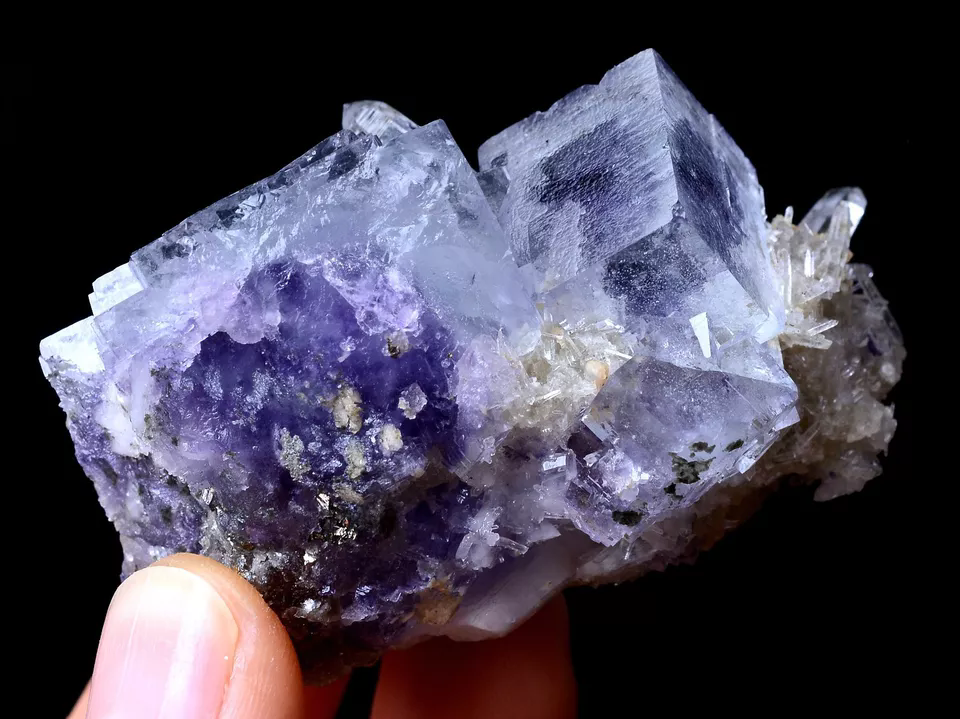 60.5g NEWLY DISCOVERED RARE PURPLE FLUORITE & CRYSTAL SYMBIOTIC MINERAL SAMPLES