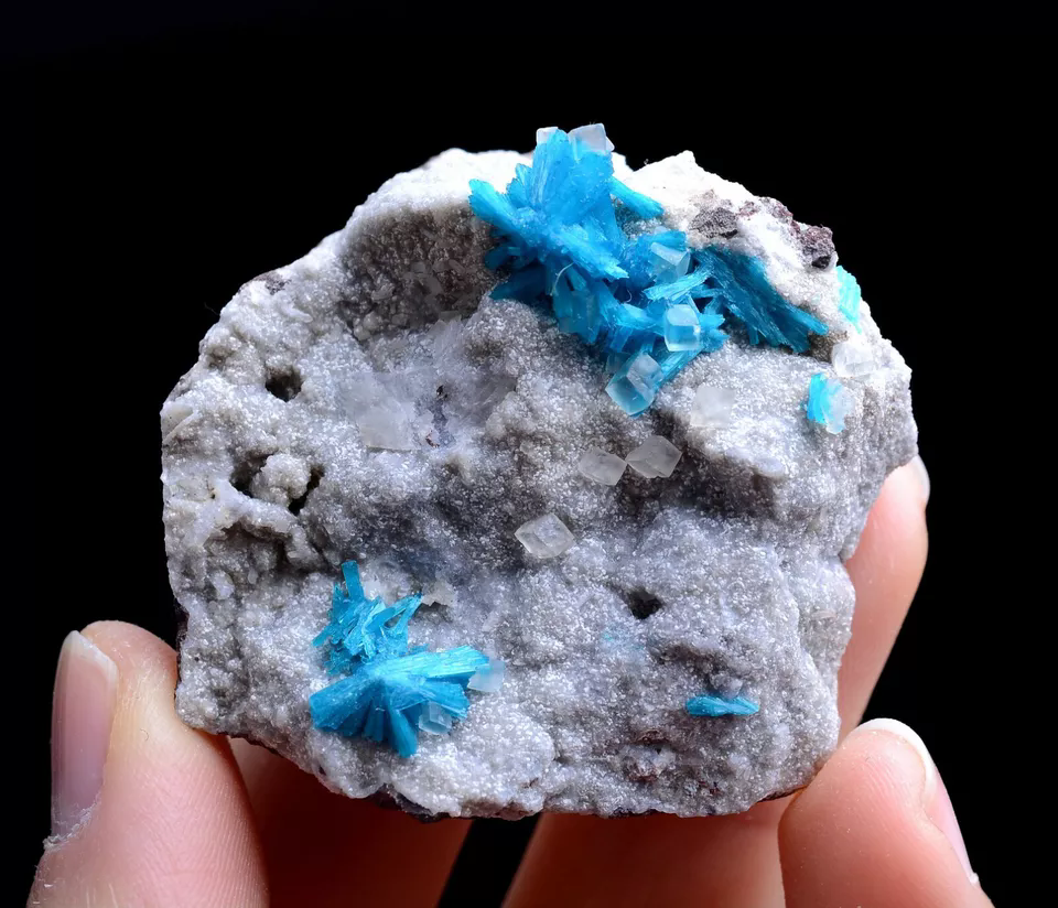 40.1g Natural CAVANSITE & ZEOLITE & Calcite Symbiotic Mineral Specimen/ India