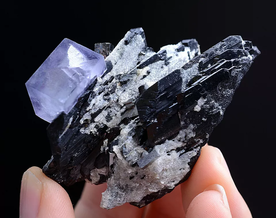 99gNatural Purple Fluorite Wolframite Arsenopyrite Mineral Specimen/Yaogangxian