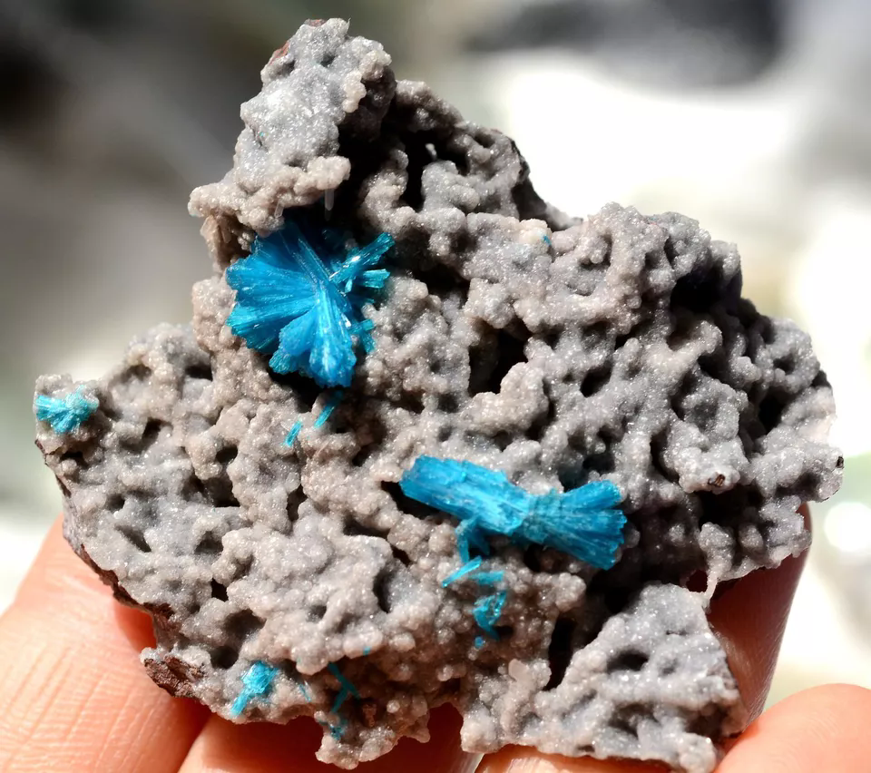 38.43g Natural CAVANSITE & ZEOLITE Crystal Symbiotic Mineral Specimen/India