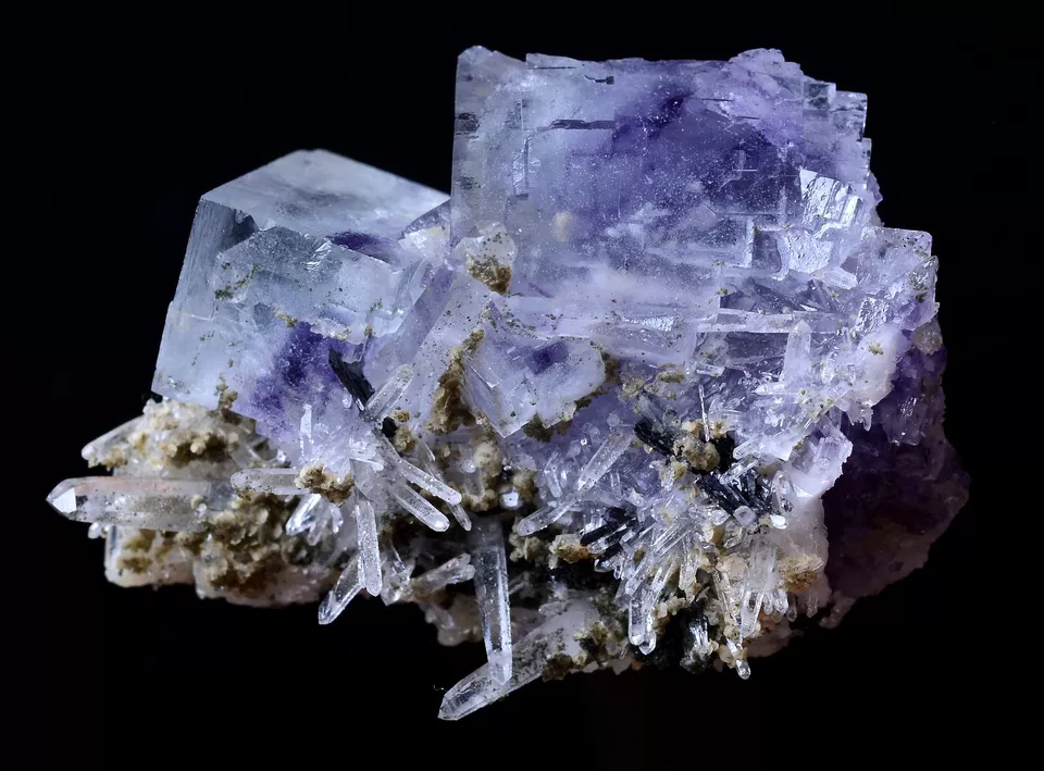 60.5g NEWLY DISCOVERED RARE PURPLE FLUORITE & CRYSTAL SYMBIOTIC MINERAL SAMPLES