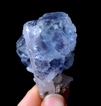 75.43g RARE! NATURAL PURPLE CUBIC FLUORITE &CRYSTAL SYMBIOTIC MINERAL SPECIMEN