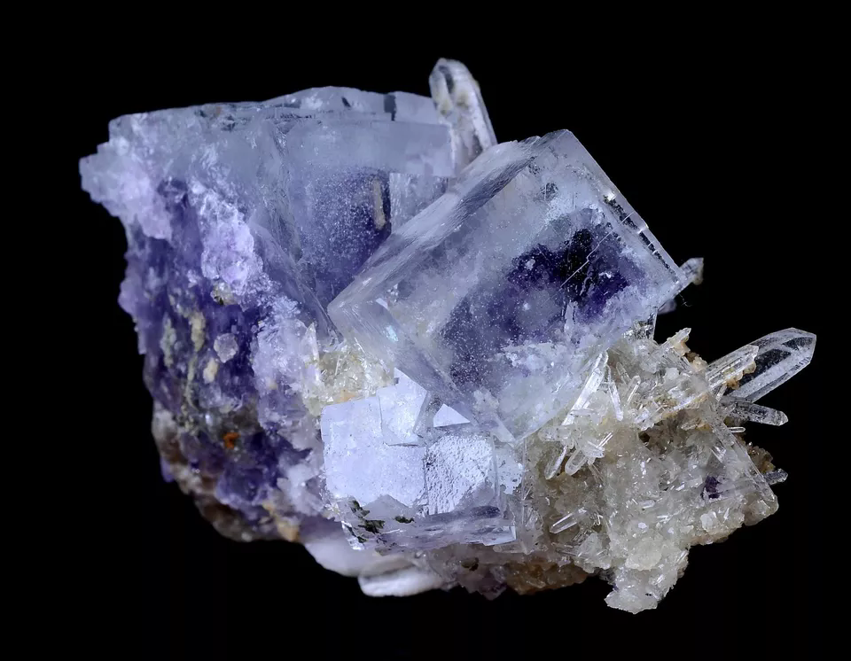 60.5g NEWLY DISCOVERED RARE PURPLE FLUORITE & CRYSTAL SYMBIOTIC MINERAL SAMPLES