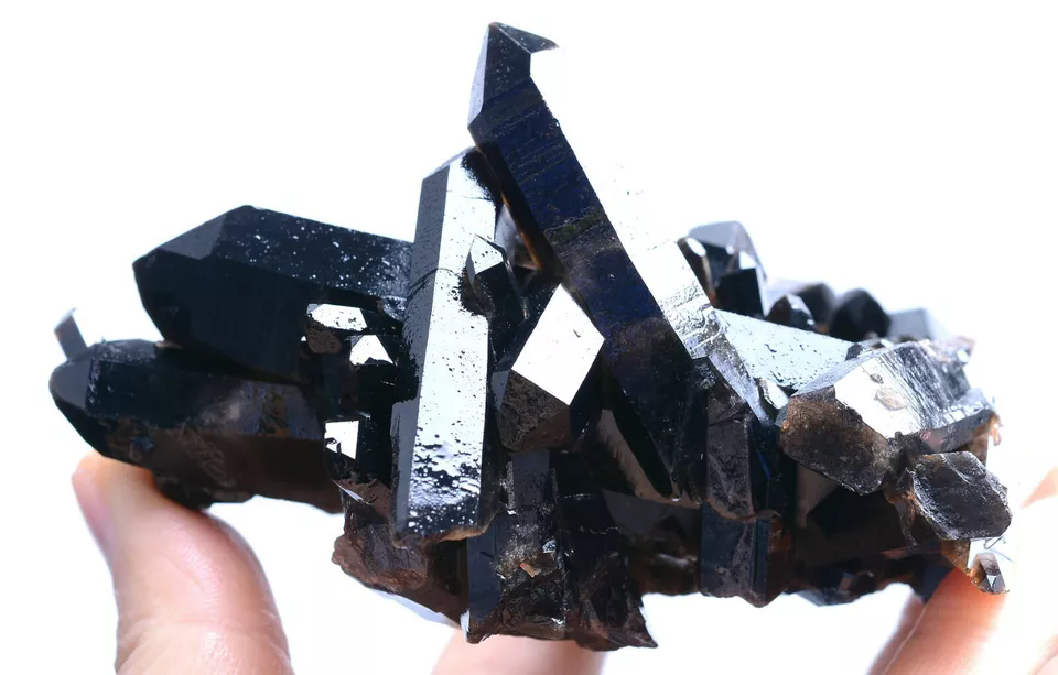 255g Natural Rare Smoky & Black QUARTZ Crystal Cluster Mineral  Specimen