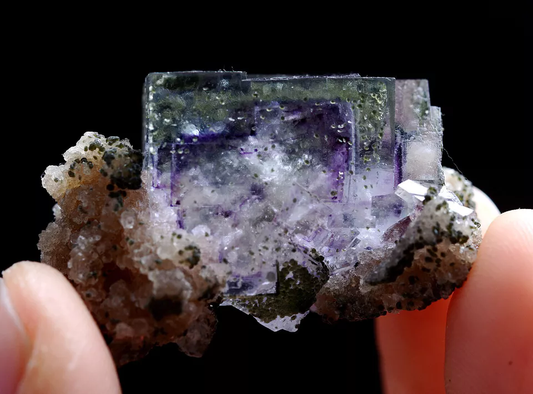 18g Natural Phantom window Purple FLUORITE Mineral Specimen /Yaogangxian China