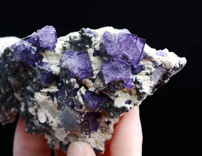 212gNatural Purple Fluorite &Arsenopyrite Crystal Mineral Specimen/Yaogang xian