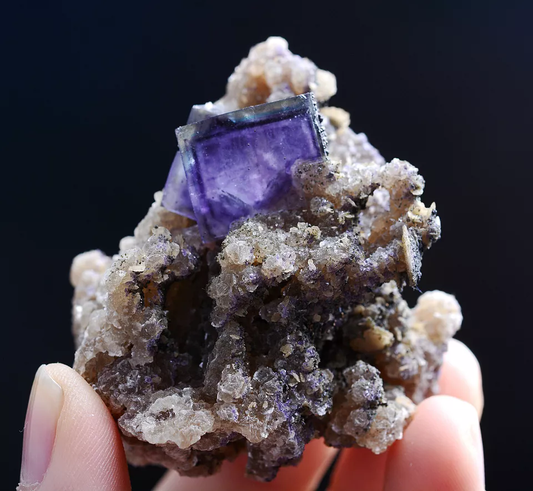 77g Natural Phantom Window Purple Fluorite Mineral  Specimen/ Yaogangxian