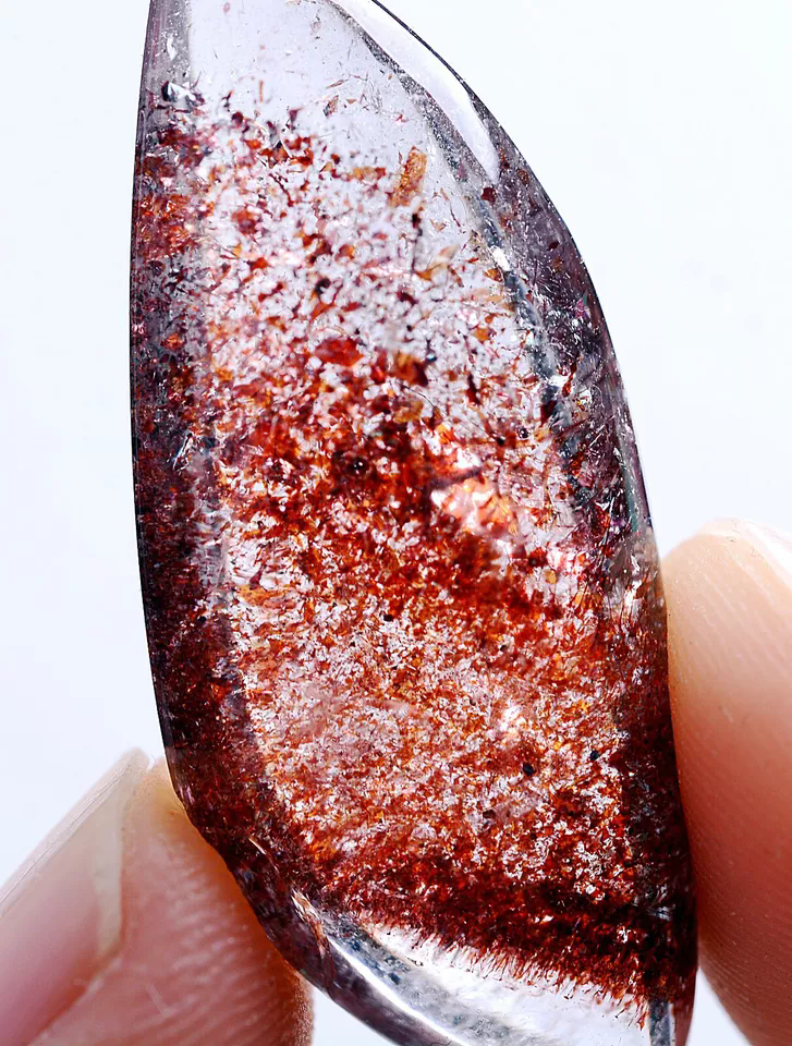 6g Natural Transparent Lepidocrocite Crystal Quartz Red Super Seven Pendant