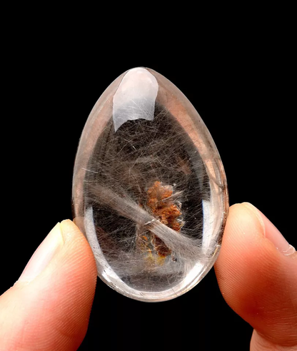 15.8g  Natural Beautiful Silver Rutilated Quartz Titanium Crystal WomanPendant