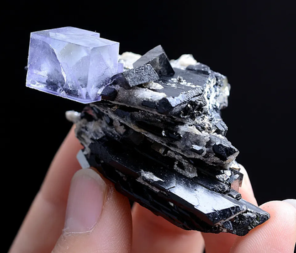 99gNatural Purple Fluorite Wolframite Arsenopyrite Mineral Specimen/Yaogangxian