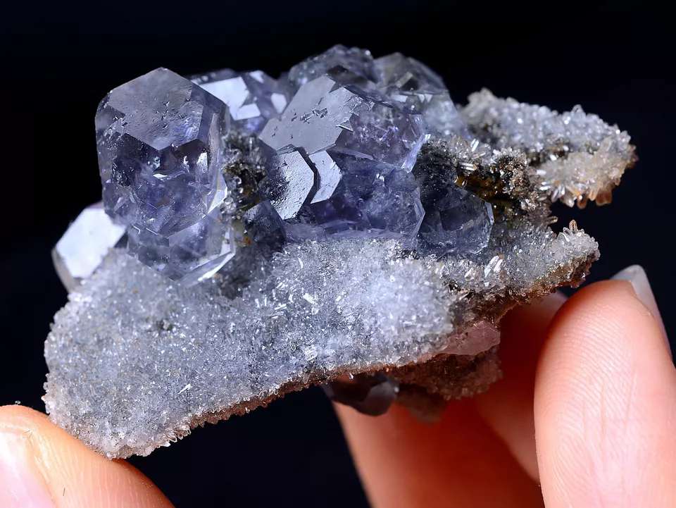 Newly DISCOVERED RARE PURPLE FLUORITE & CRYSTAL SYMBIOTIC MINERAL SPECIMEN  33g