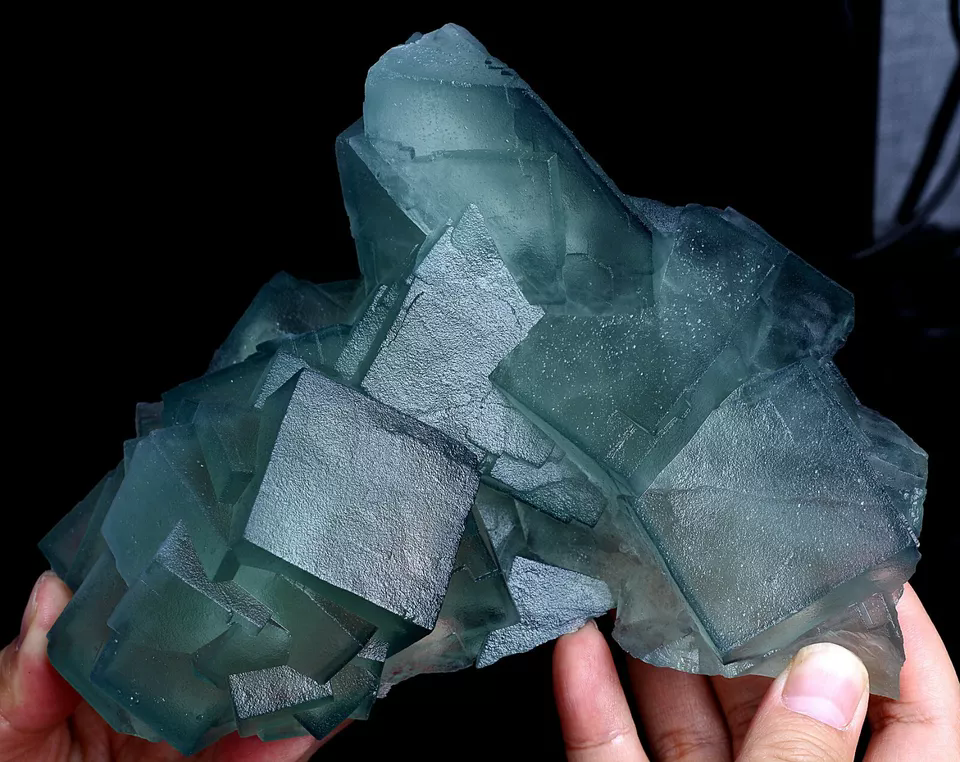 1790g  Natural Phantom Window Green  Cubic Fluorite CLUSTER Mineral Specimen