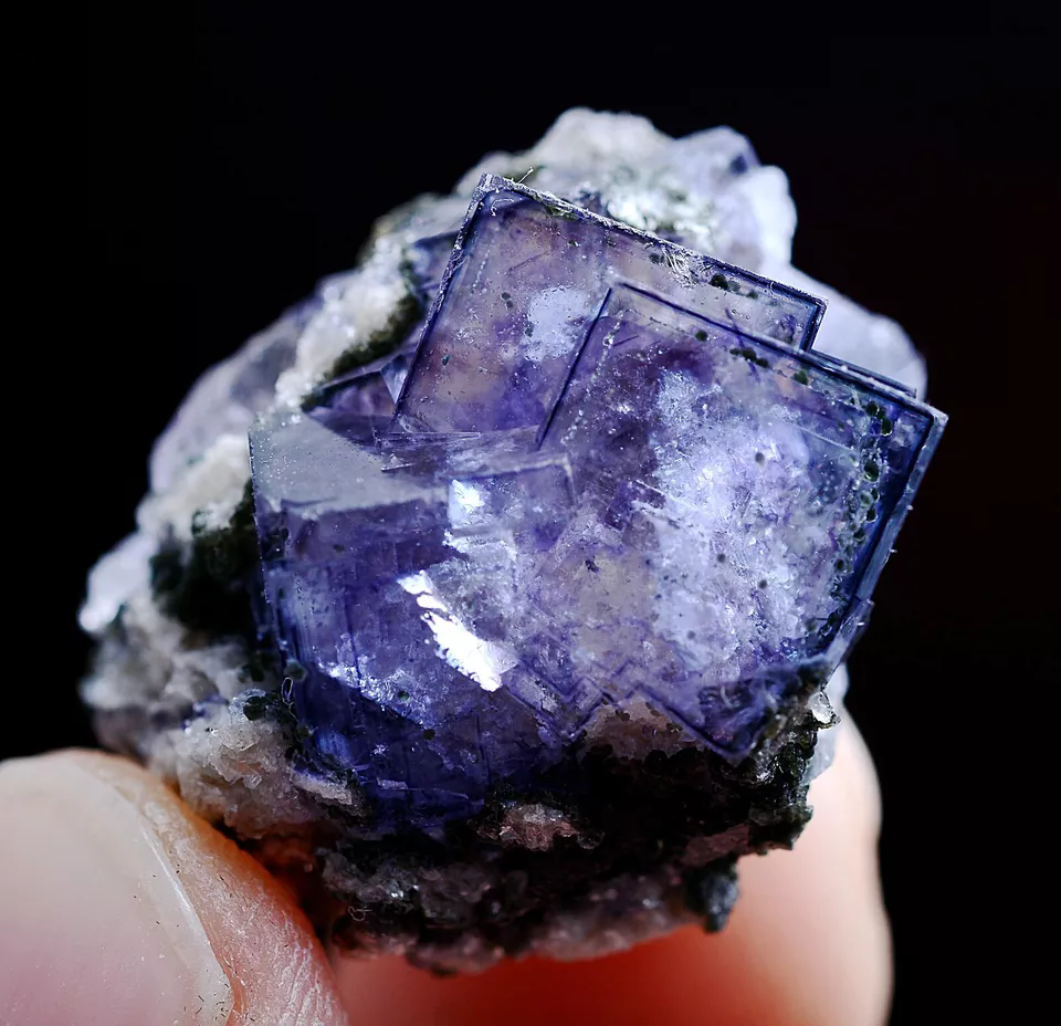 7.7g Natural Phantom Purple FLUORITE Calcite Mineral Specimen/Yaogangxian China