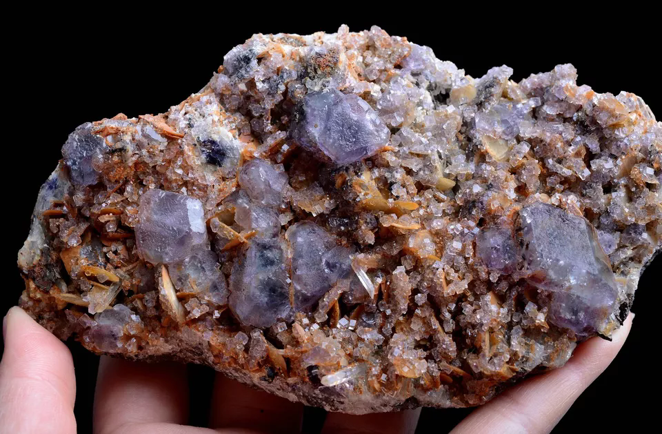 518.g Natural Purple Fluorite & Calcite Dolomite Mineral Specimen/Inner Mongolia