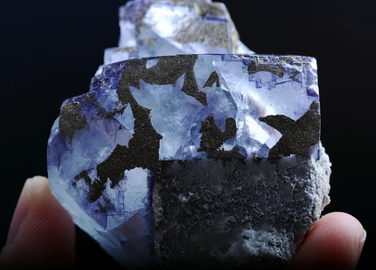 106gNew Variety Natural Purple Fluorite & Pyrite Mineral Specimen/ Yaogangxian