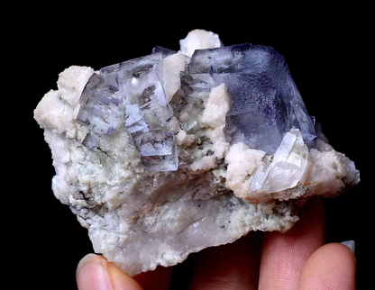 156.20gRARE! NATURAL PURPLE CUBIC FLUORITE & CALCITE SYMBIOTIC MINERAL SPECIMEN