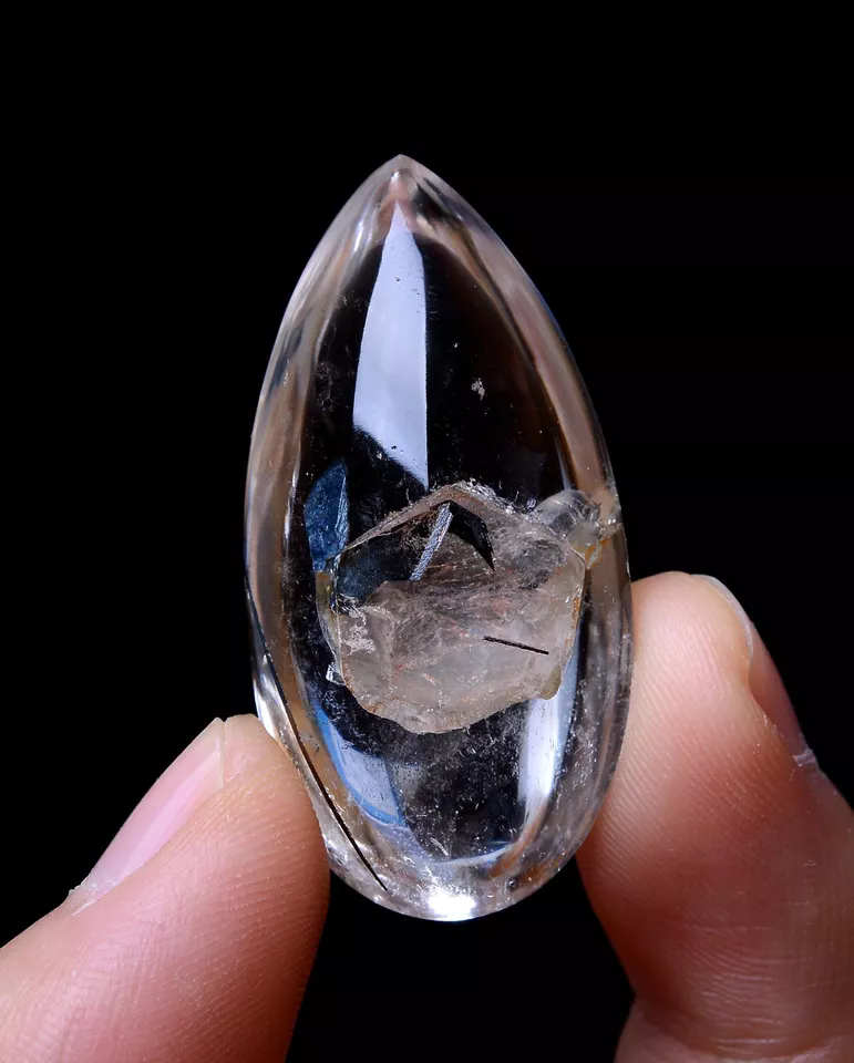 Natural Gold Rutilated Quartz Crystal  "Stone Inside Stone" Pendant  72.55ct