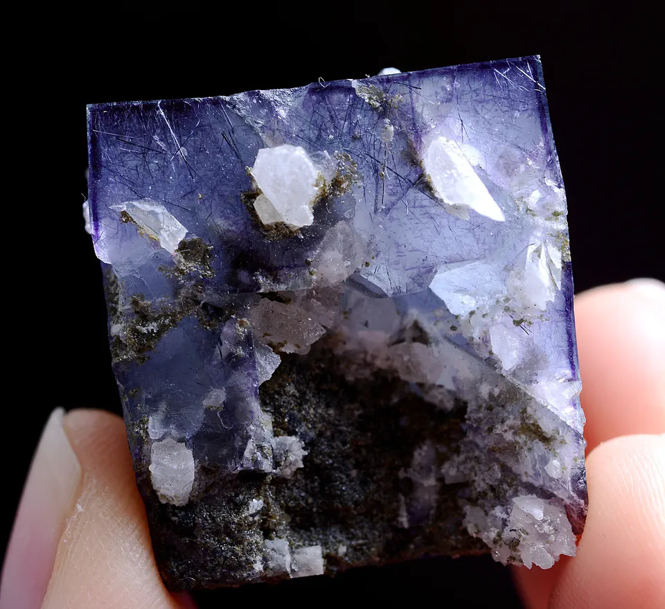 30gNatural Bismuthinite Purple FLUORITE & Crystal Mineral Specimen/Yaogangxian