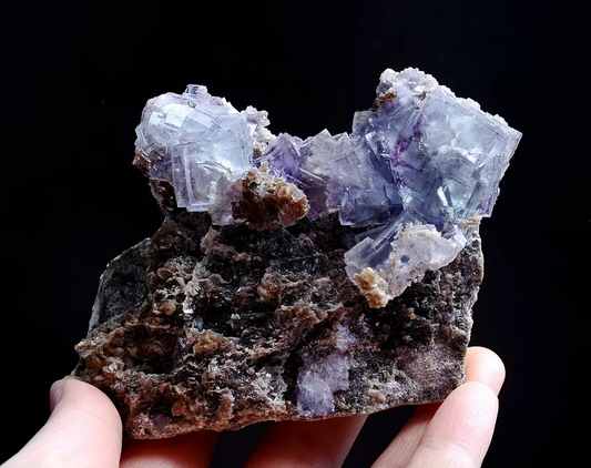 378g Natural Clear Phantom Window Purple Fluorite Mineral Specimen/Yaogangxian